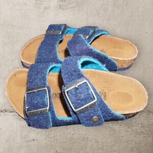Birkenstock Arizona Kids Wool Felt Sandals – Size EU 27 / US 9 | Blue Teal Cork
